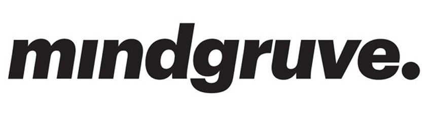 Logo design featuring the word "mindgruve" in bold, black lowercase letters with a period at the end. The text uses a modern, sans-serif font with a slight italic slant.