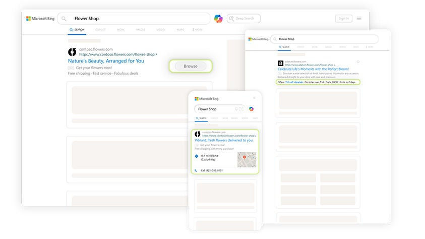 Microsoft advertising search ad extensions