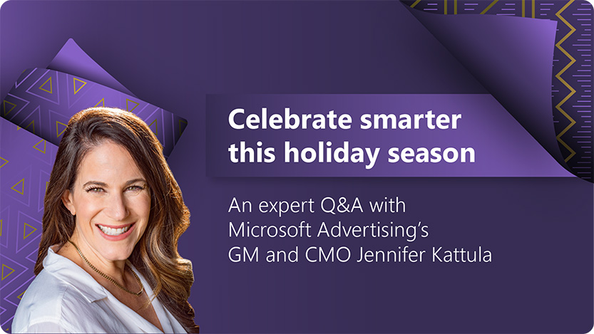 Festive Holiday themed visual with GM of Microsoft advertising Jennifer Kattula